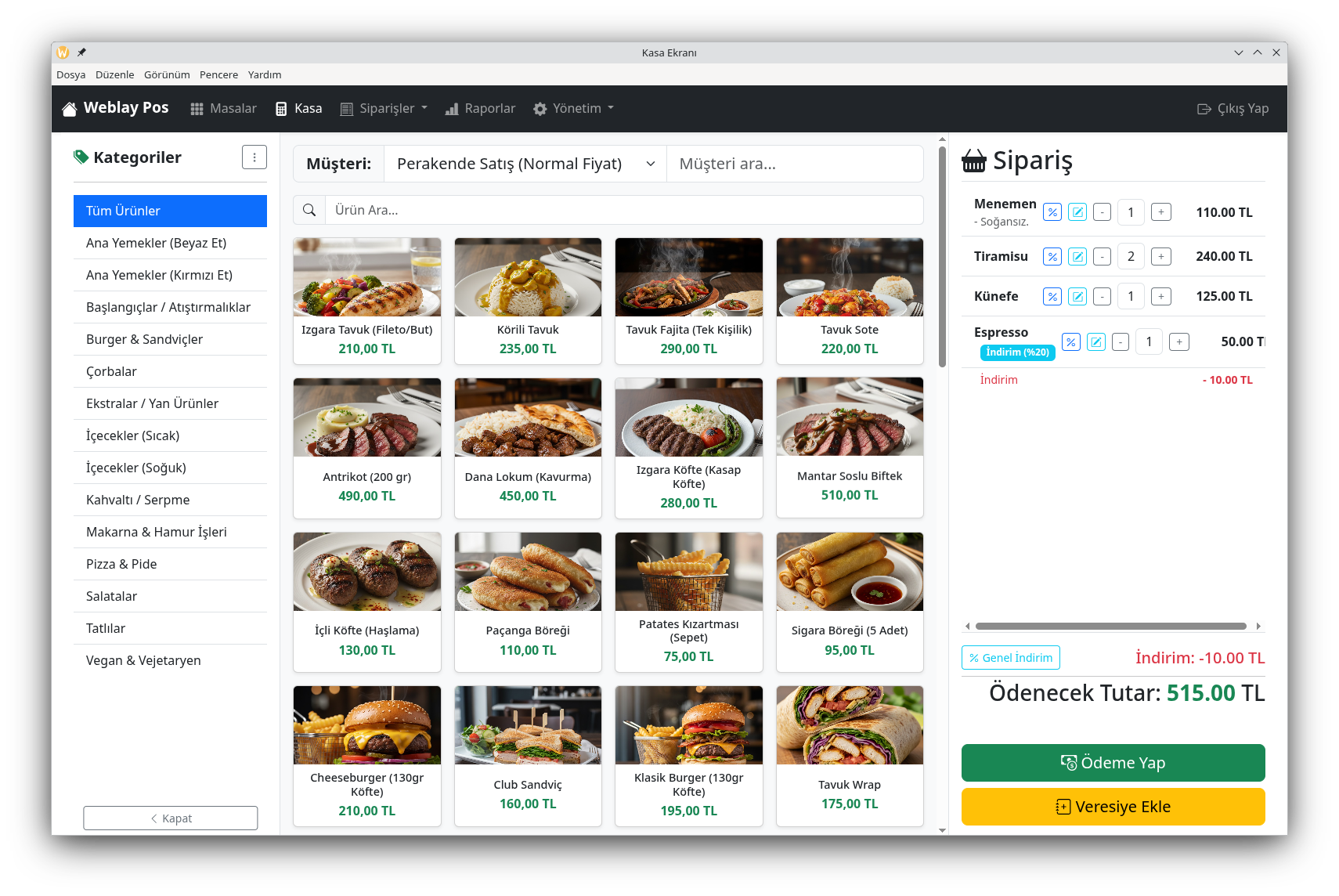 Kasa Satış Ekranı